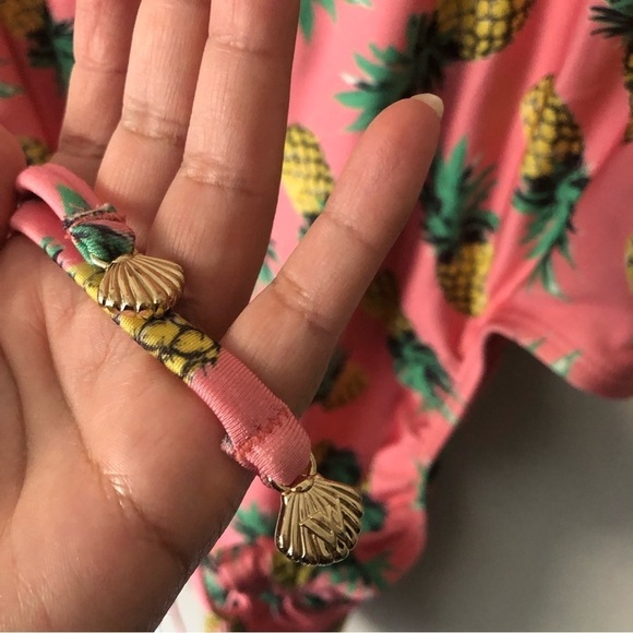 Wildfox Pineapple Cut out One Piece Swimsuit in Pink Size Medium - Picture 5 of 9